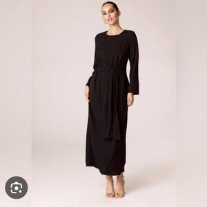 Veiled tie waist isabella dress